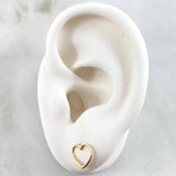 Heart Silhouette Stud Earrings 0.7gr / 8mm 18K Yellow Gold ©