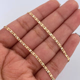Flat Mariner Chain 4.35gr / 23.6in / +3 18K Gold &