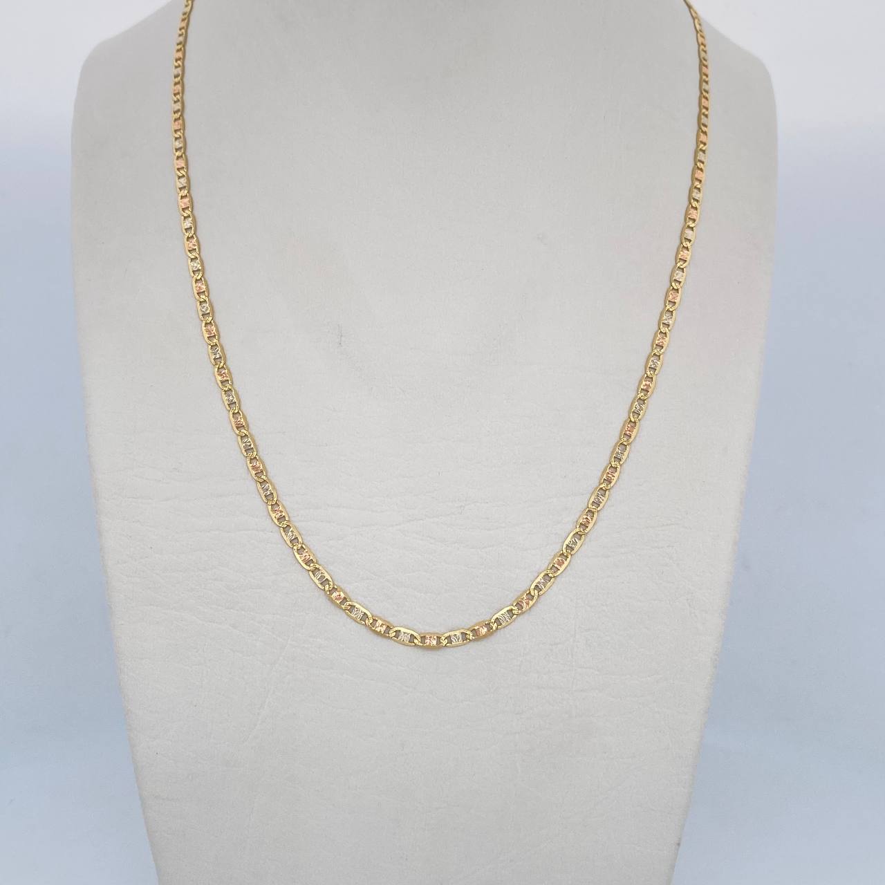 Flat Mariner Chain 4.35gr / 23.6in / +3 18K Gold &
