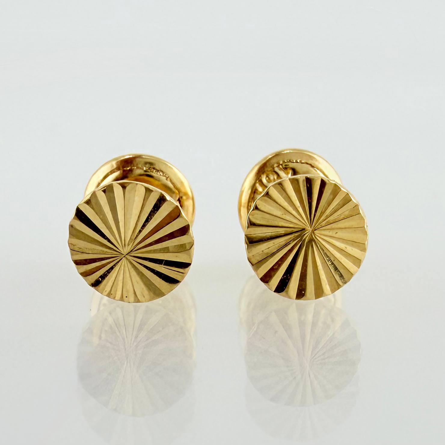 Topos Circulo Plano Diamantado 0.55g / in / 6.25mm Oro Amarillo 18K