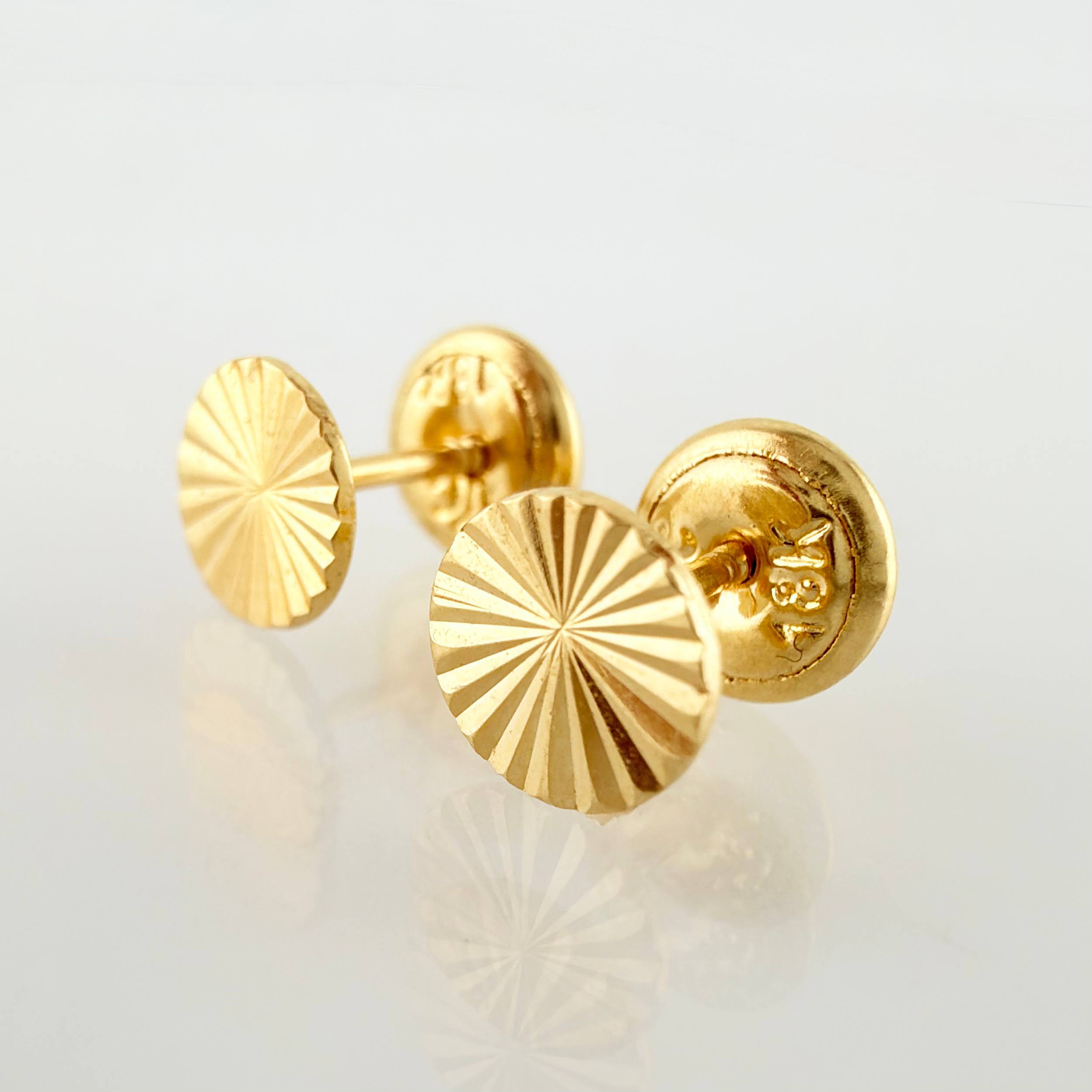 Circle Stud Earrings 0.7gr / 6mm Yellow Gold 18K ©