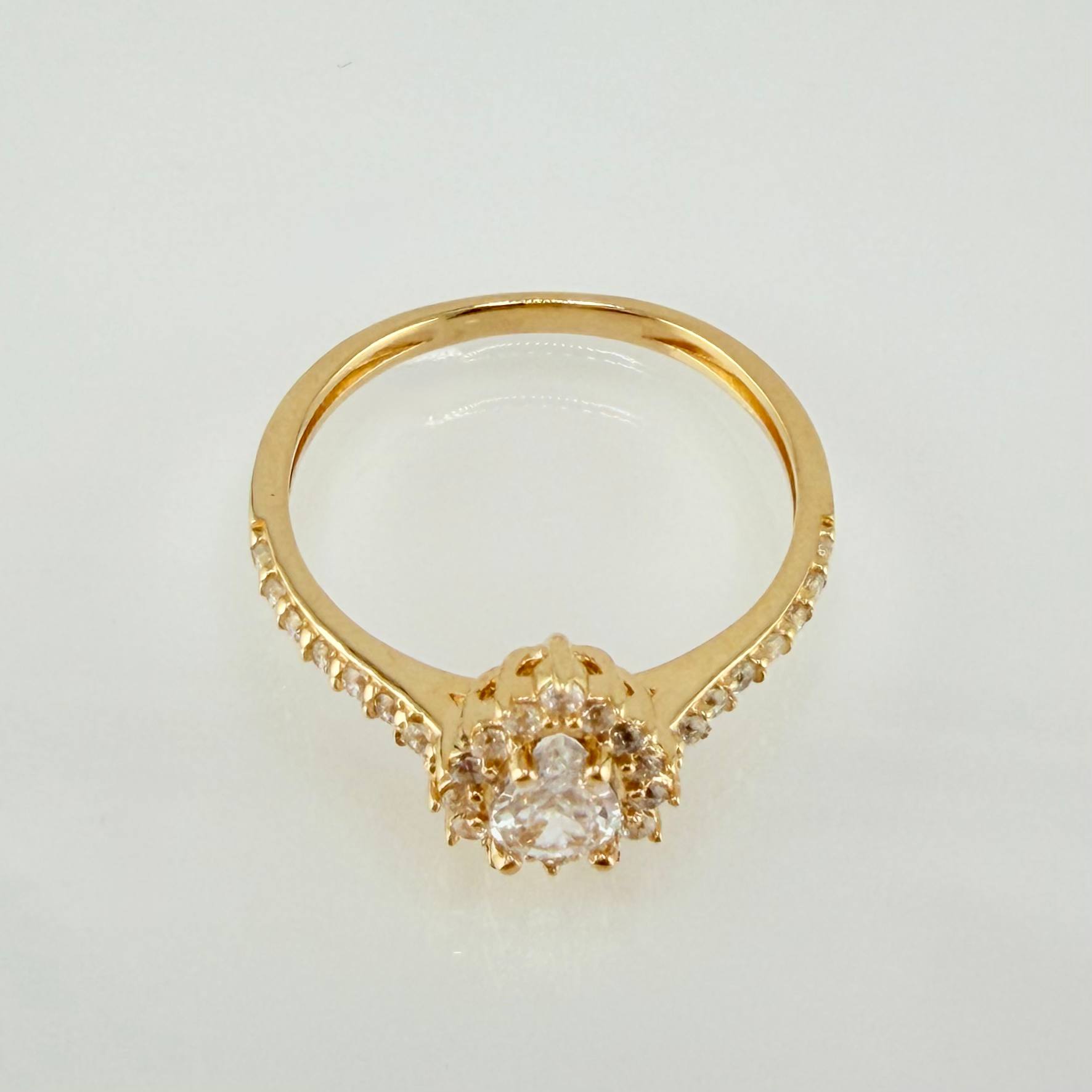 Anillo Halo Gota 2.35gr / T5 3/4 / Oro Amarillo 18K ©
