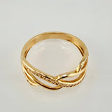 Anillo Carriles Entrelazados 3.2gr / T8 1/4 / Oro Amarillo 18K ©