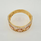 Anillo Trío Coronas Tupidas 4.25gr / T7 3/4 / Tres Oros 18K *