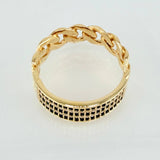 Anillo Cubano Parcial 5.95gr / T9 1/2 / Oro Amarillo 18K *