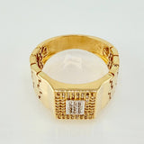 Anillo Correa Movil Tupido 10.45gr / T11 1/2 / Dos Oros Amarillo Blanco 18K *
