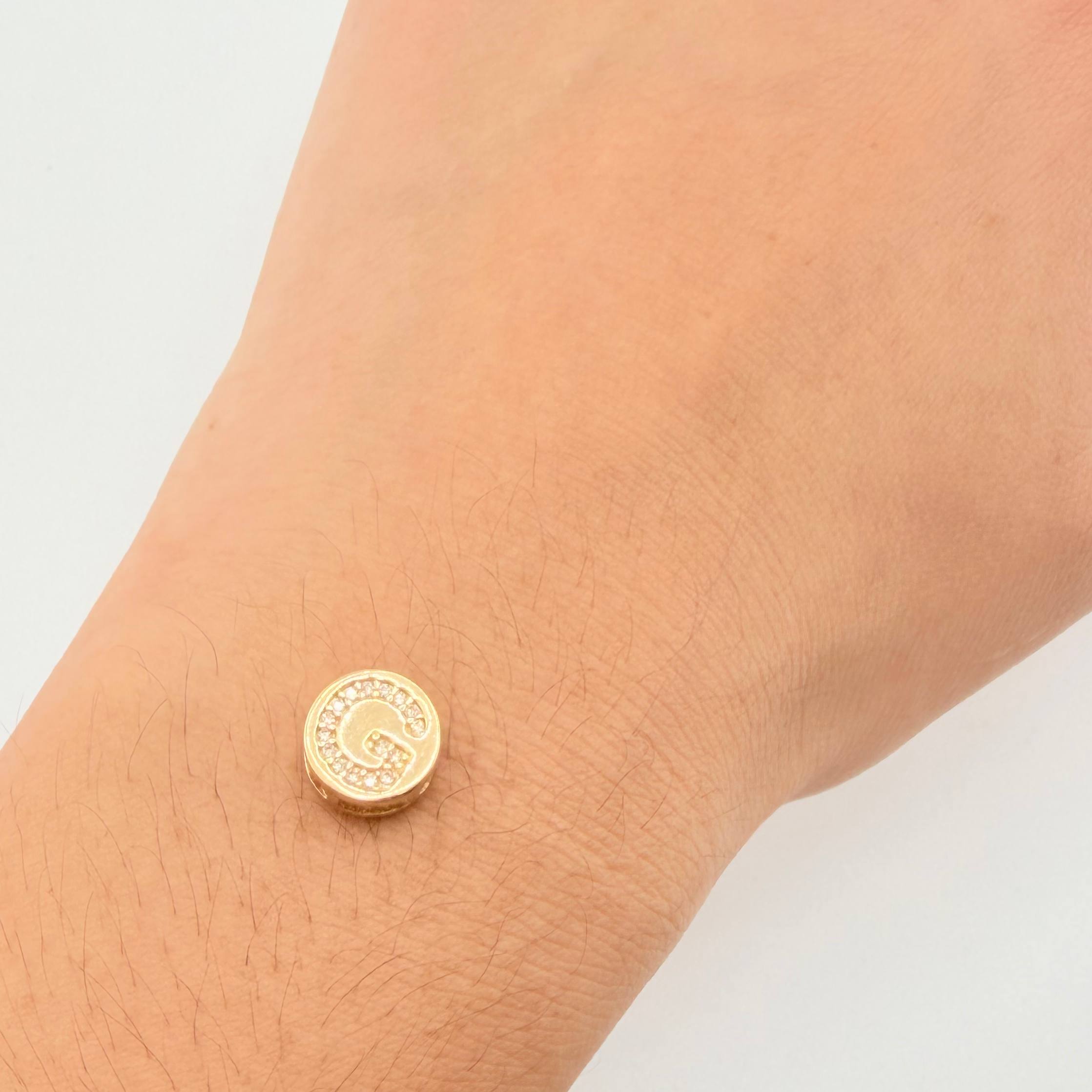 Dije Herraje Letra G 1.3gr / 1/2 in / Oro Amarillo 18K