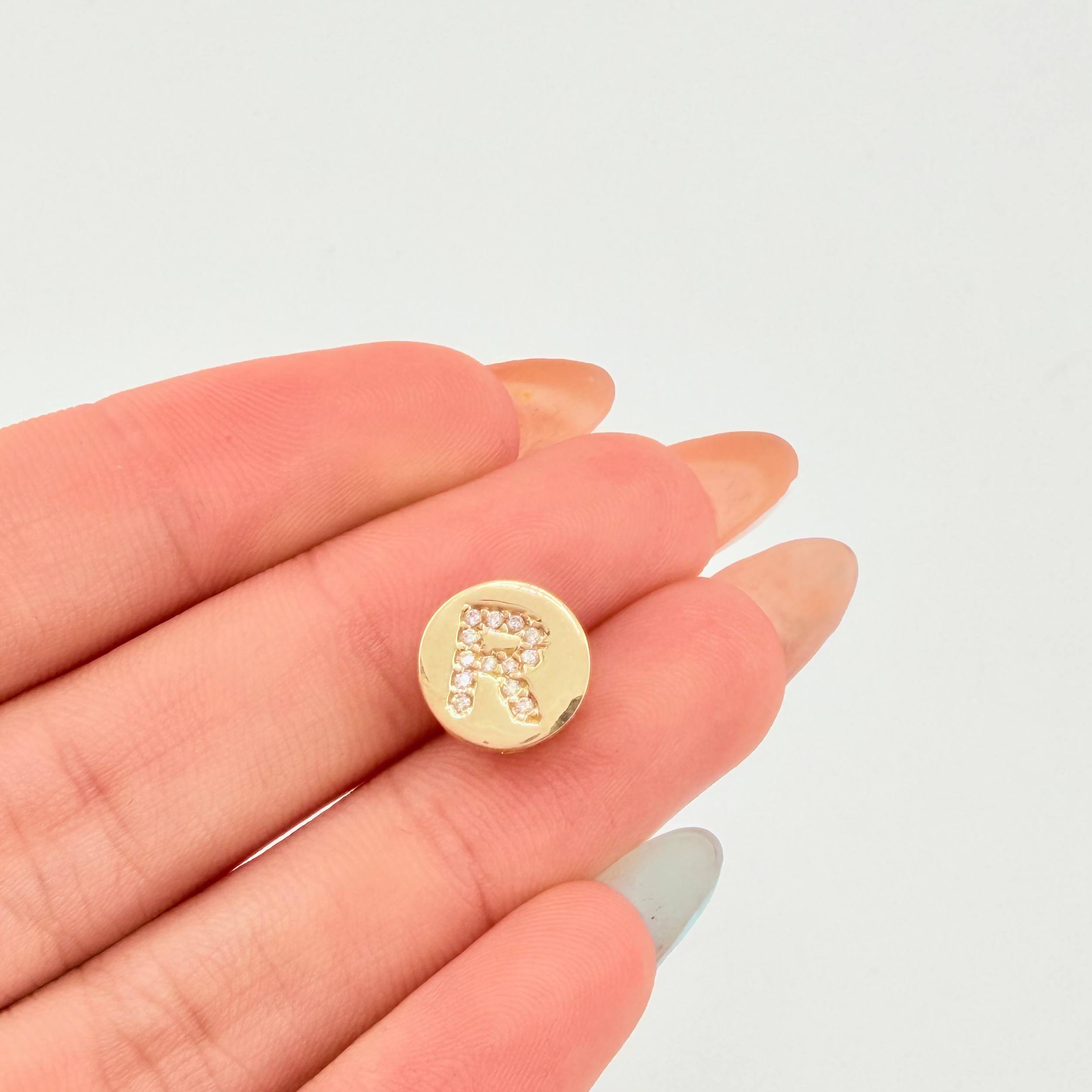 Herraje Dije Letra R 1.35gr / 1cm / Oro Amarillo 18K *