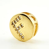 Dije Herraje Letra F 1.3gr / 1/2 in / Oro Amarillo 18K