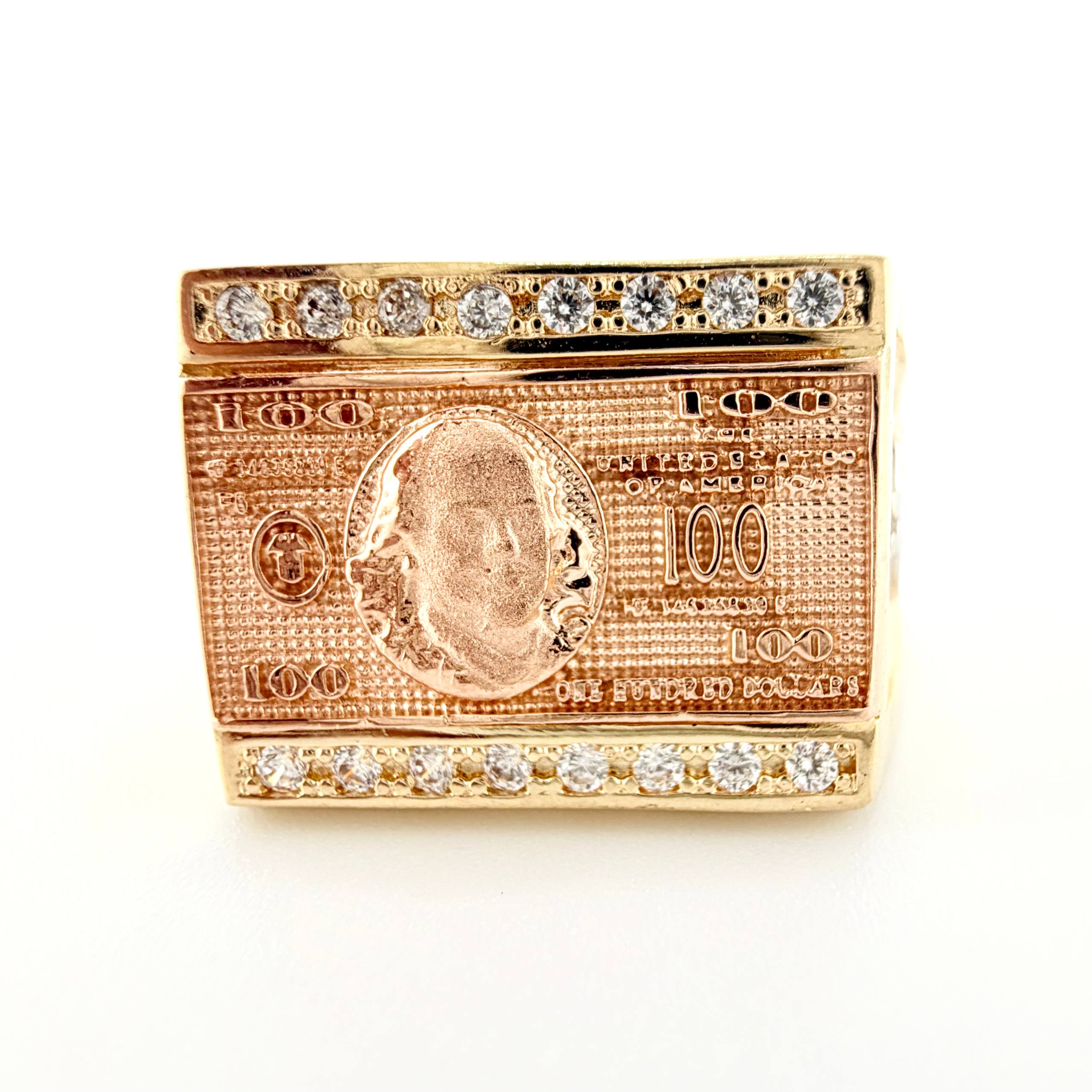 Anillo Sello Dólar 7.7gr / T9 / Tres Oros 18K ©