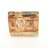 Anillo Sello Dólar 7.7gr / T9 / Tres Oros 18K ©