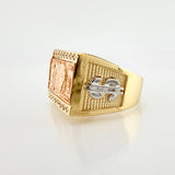 Anillo Sello Dólar 7.7gr / T9 / Tres Oros 18K ©