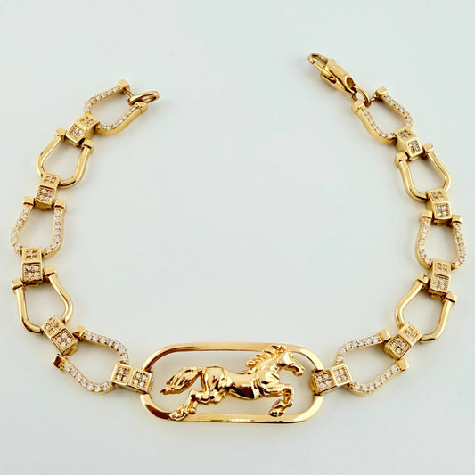 Pulso Caballo Herraduras 20gr / 8 3/4 in / 10mm Oro Amarillo Nac.Esp. 18K *