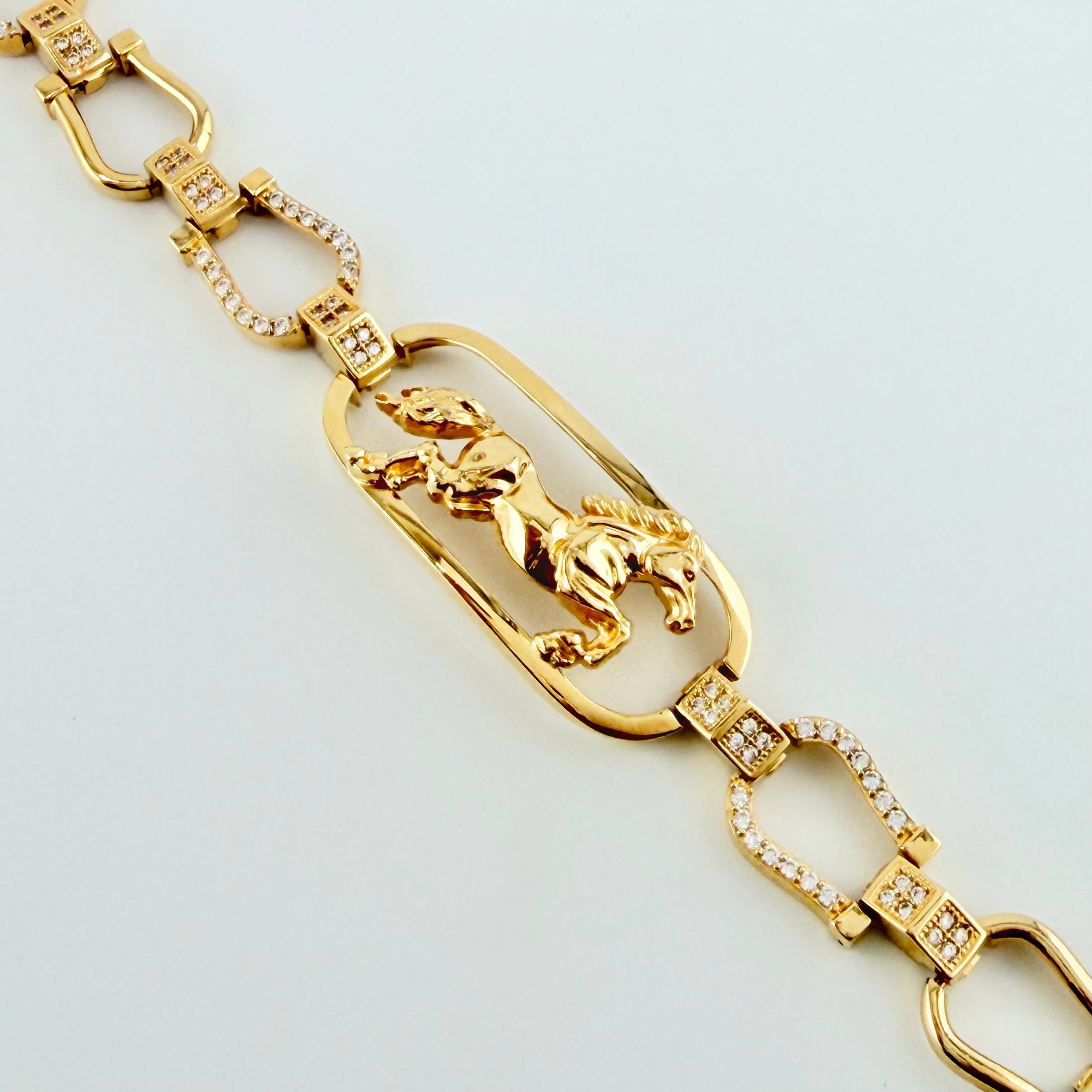 Pulso Caballo Herraduras 20gr / 8 3/4 in / 10mm Oro Amarillo Nac.Esp. 18K *