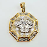 Dije Medusa 11.15gr / 1 1/2 in / Dos Oros Amarillo Blanco 18K *