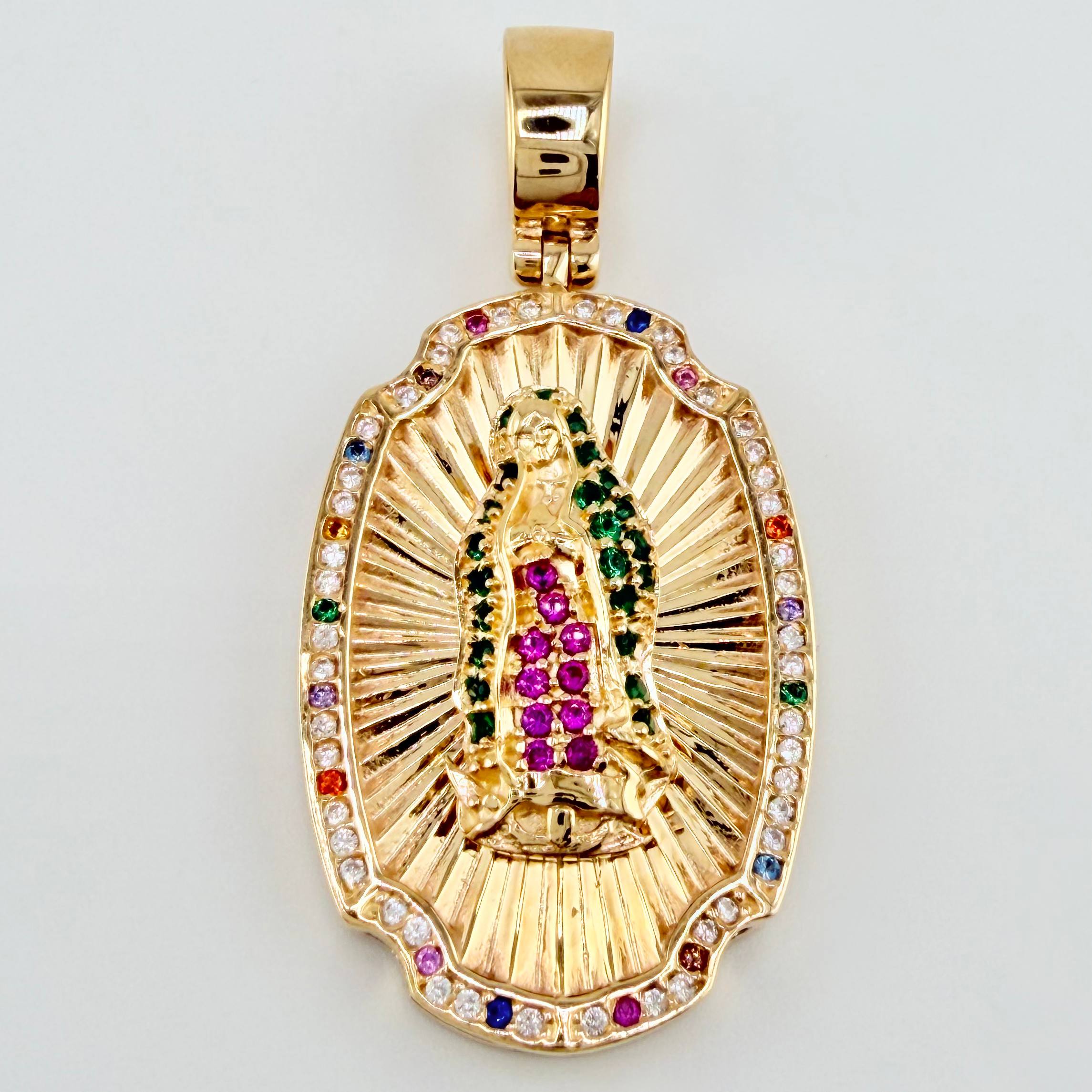 Dije Virge Guadalupe Doble Faz 17gr / 1 3/4 in / Oro Amarillo 18K *