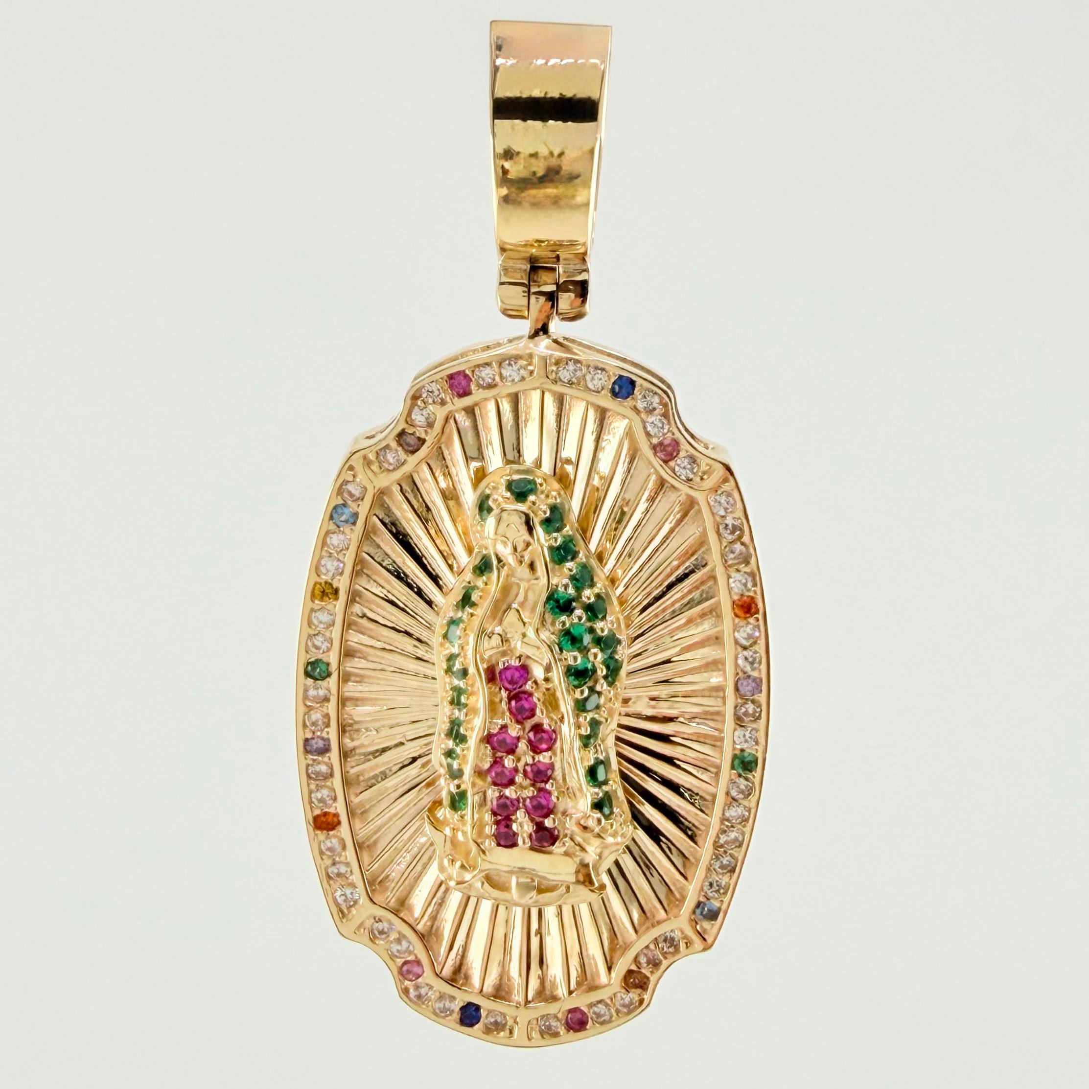 Dije Virge Guadalupe Doble Faz 17gr / 1 3/4 in / Oro Amarillo 18K *