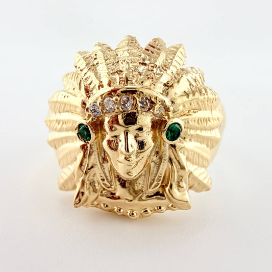 Anillo Indio 6.05gr / T7 1/4 / Oro Amarillo 18K ©