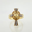 Anillo Cruz Rostro Jesus 3.65gr / T6 1/2 / Dos Oros Amarillo Blanco 18K ©