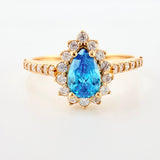 Anillo Halo Gota 2.4gr / T7 / Oro Amarillo 18K ©