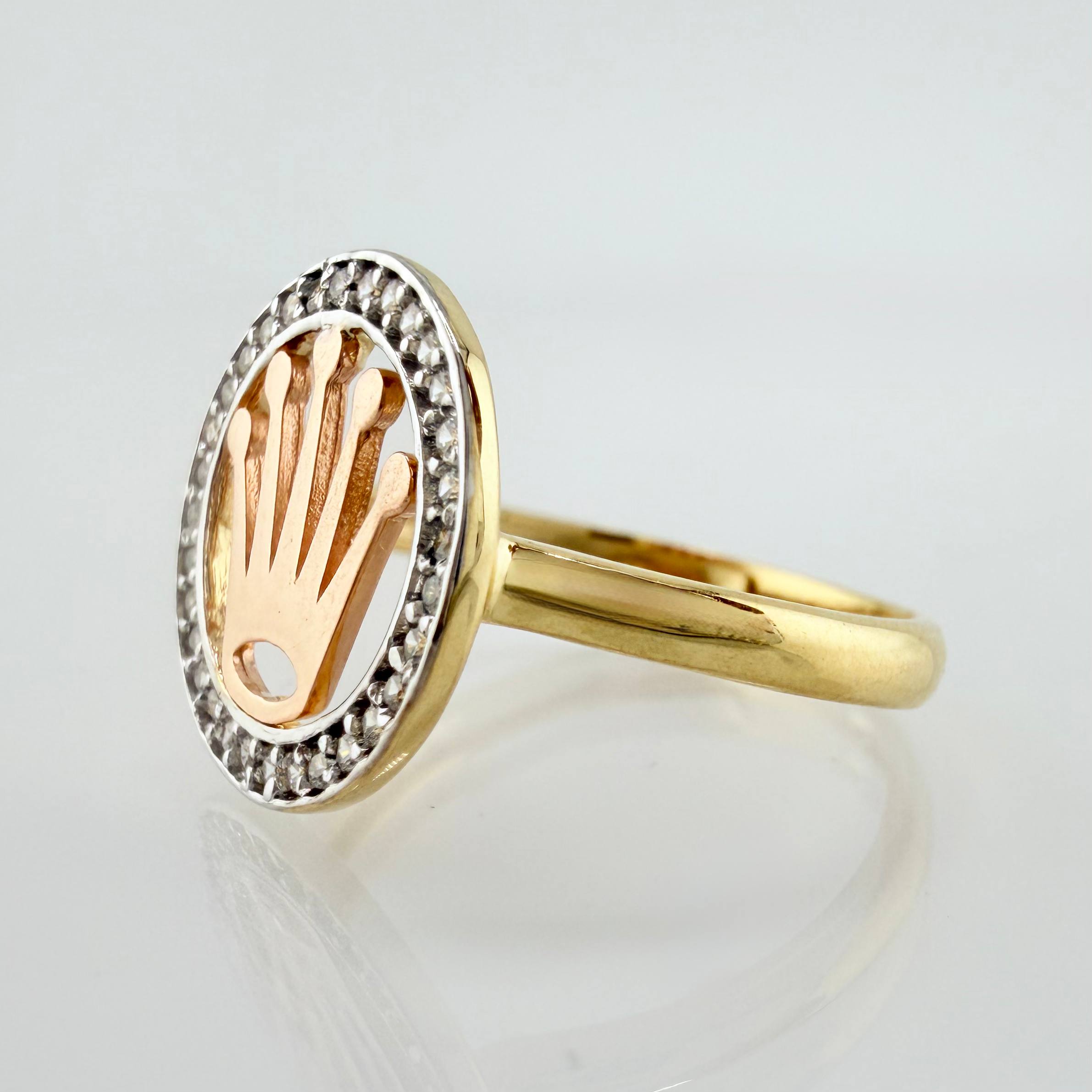 Anillo Circulo Corona 2.4gr / T7 / Tres Oros 18K ©