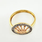 Anillo Circulo Corona 2.4gr / T7 / Tres Oros 18K ©
