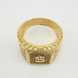 Anillo Sello Signo Dólar 6gr / T9 1/4 / Oro Amarillo 18K ©