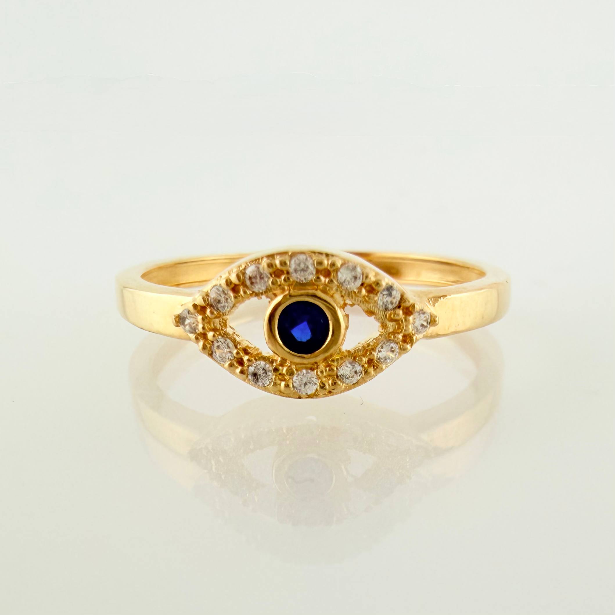 Turkish Eye Ring 1.3gr / T6 / 18K Yellow Gold ©