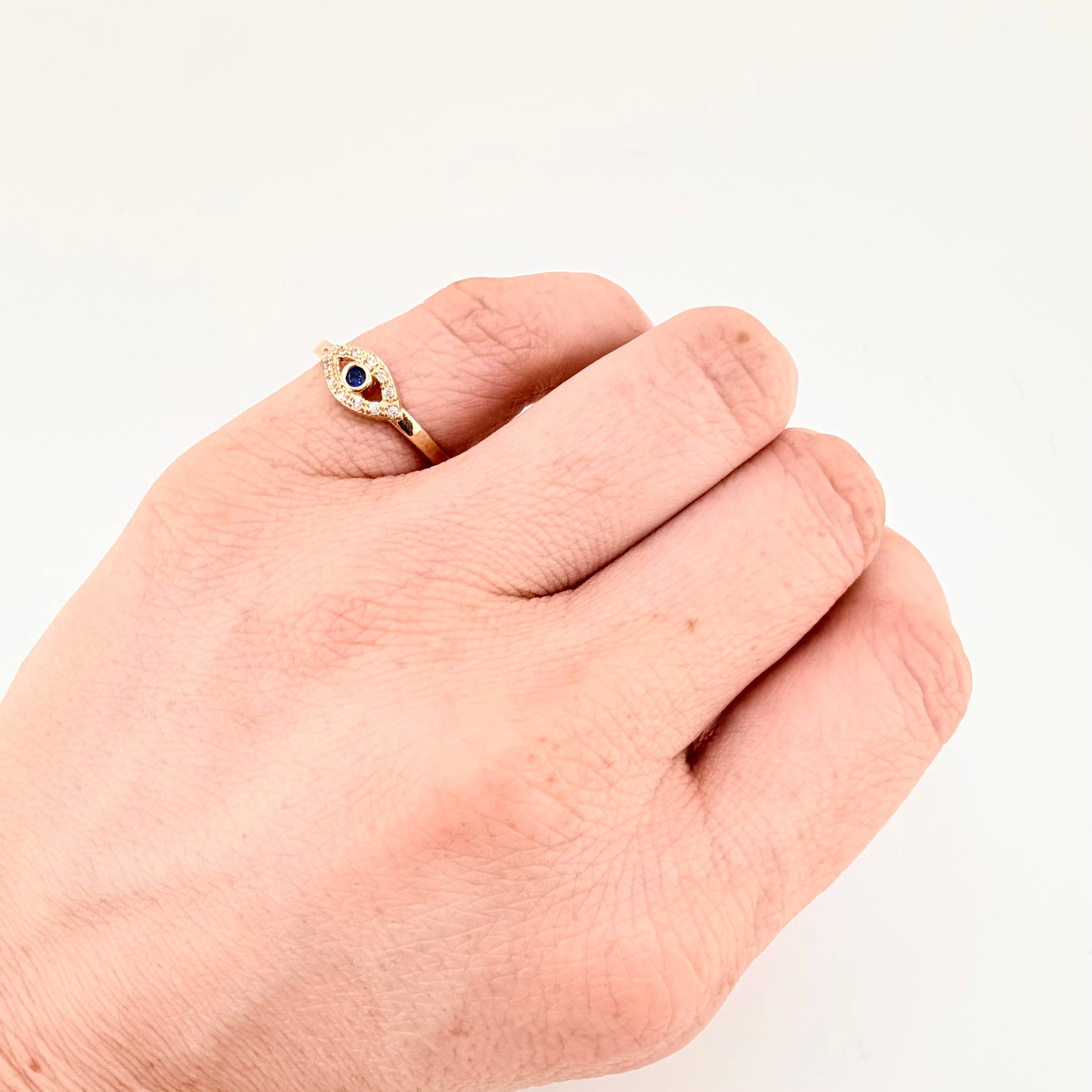 Turkish Eye Ring 1.3gr / T6 / 18K Yellow Gold ©