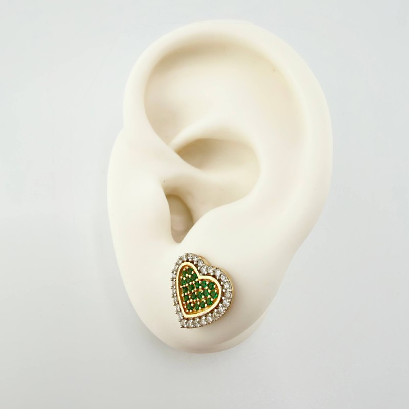 Topos Corazon Tupido 2.65gr / 10mm Dos Oros Amarillo Blanco 18K ©