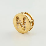 Dije Herraje Letra N 1.5gr / 1/2 in / Oro Amarillo 18K *