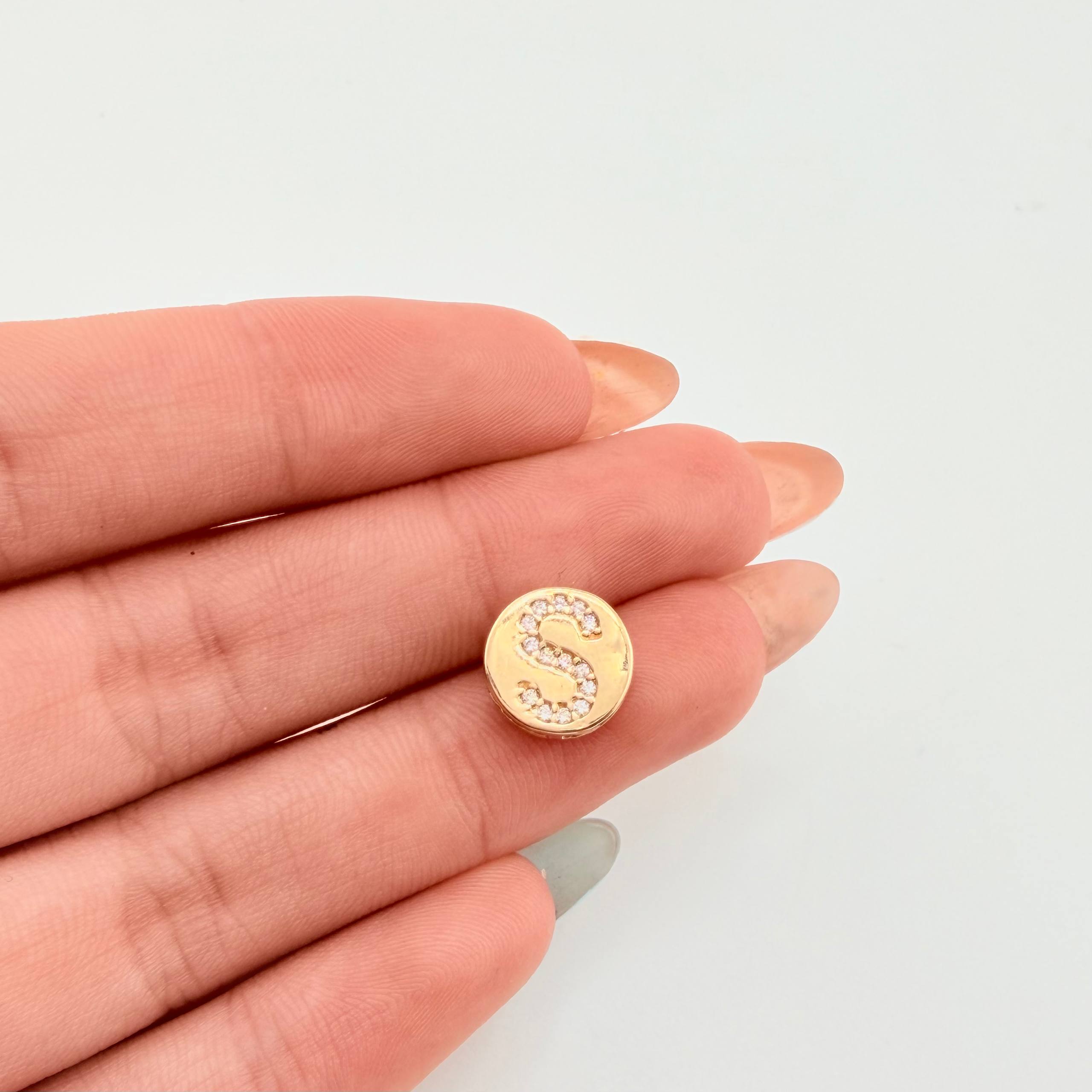 Dije Herraje Letra S 1.45gr / 1/2 in / Oro Amarillo 18K *
