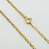 Flat Anchor Chain 2.1gr / 17 3/4 in / 1.8mm Three Golds +3 18K