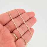 Flat Anchor Chain 2.1gr / 17 3/4 in / 1.8mm Three Golds +3 18K