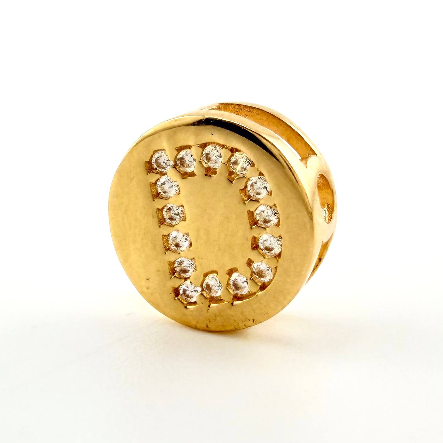 Dije Herraje Letra D 1.35gr / 1/2 in / Oro Amarillo 18K *