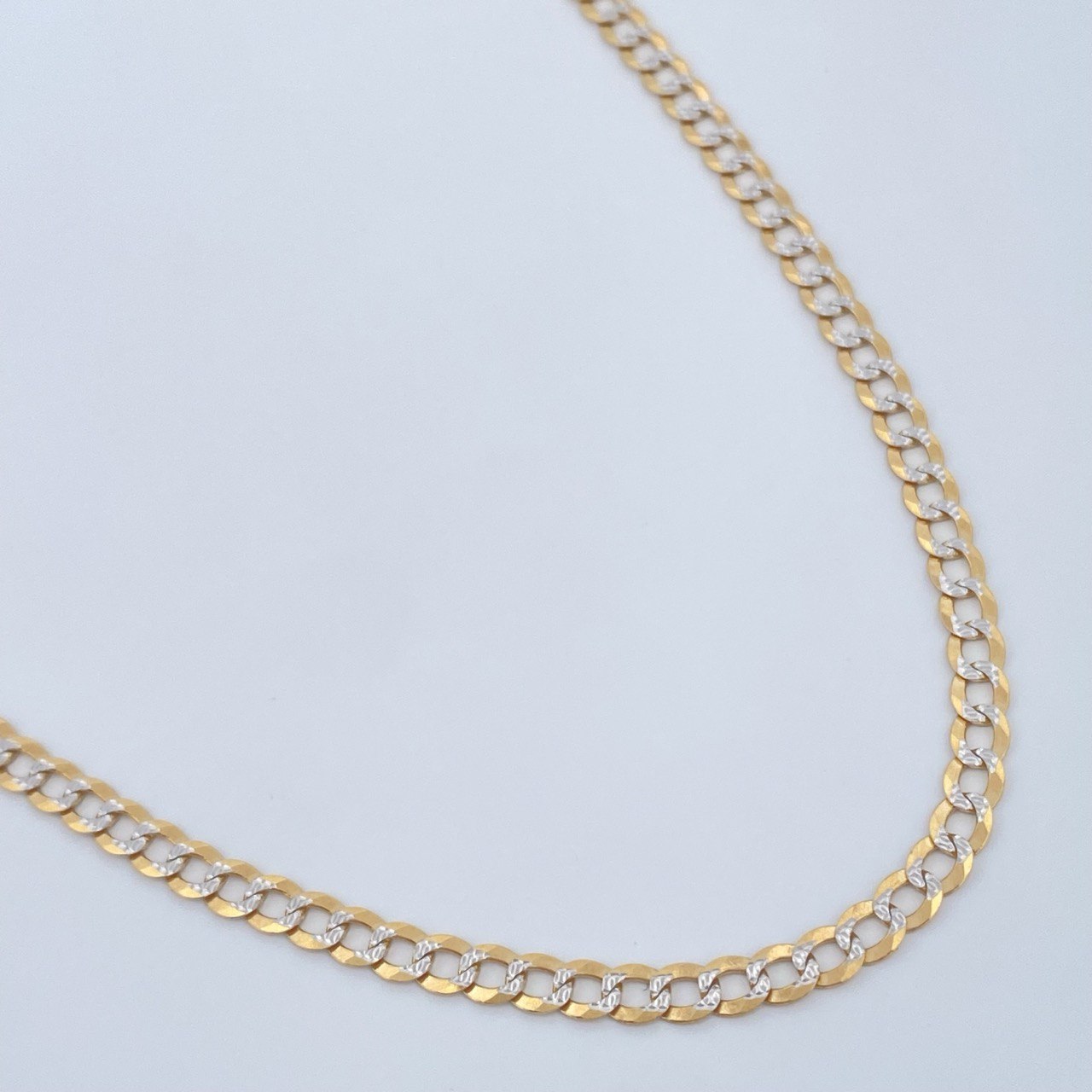 Cuban Links 8.95gr / 24 1/4 in / Two Tone Yellow White +1 18K &