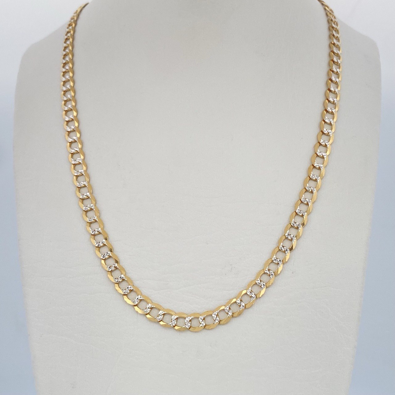 Cuban Links 10.35gr / 22.3in / Two Tone Yellow White +1 18K &
