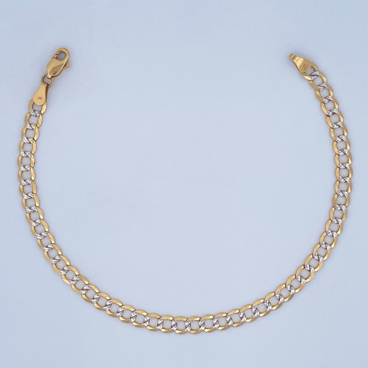 Cuban Links Bracelet 5.85gr / 8in / Two Tone Yellow White 18K +3$