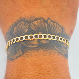 Cuban Links Bracelet 5.85gr / 8in / Two Tone Yellow White 18K +3$