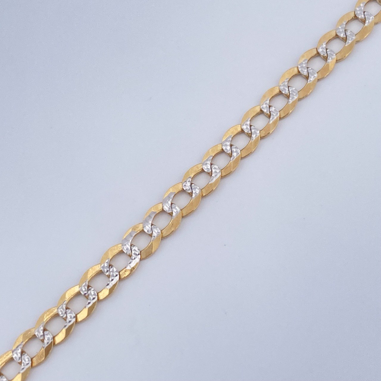 Cuban Links Bracelet 3.05gr / 7in / Two Tone Yellow White +3 18K &