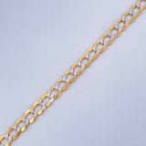 Cuban Links Bracelet 3.05gr / 7in / Two Tone Yellow White +3 18K &