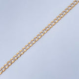 Cuban Links Bracelet 2.1gr / 7in / Two Tone Yellow White 18K +3 &