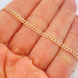 Cuban Links Bracelet 2.1gr / 7in / Two Tone Yellow White 18K +3 &