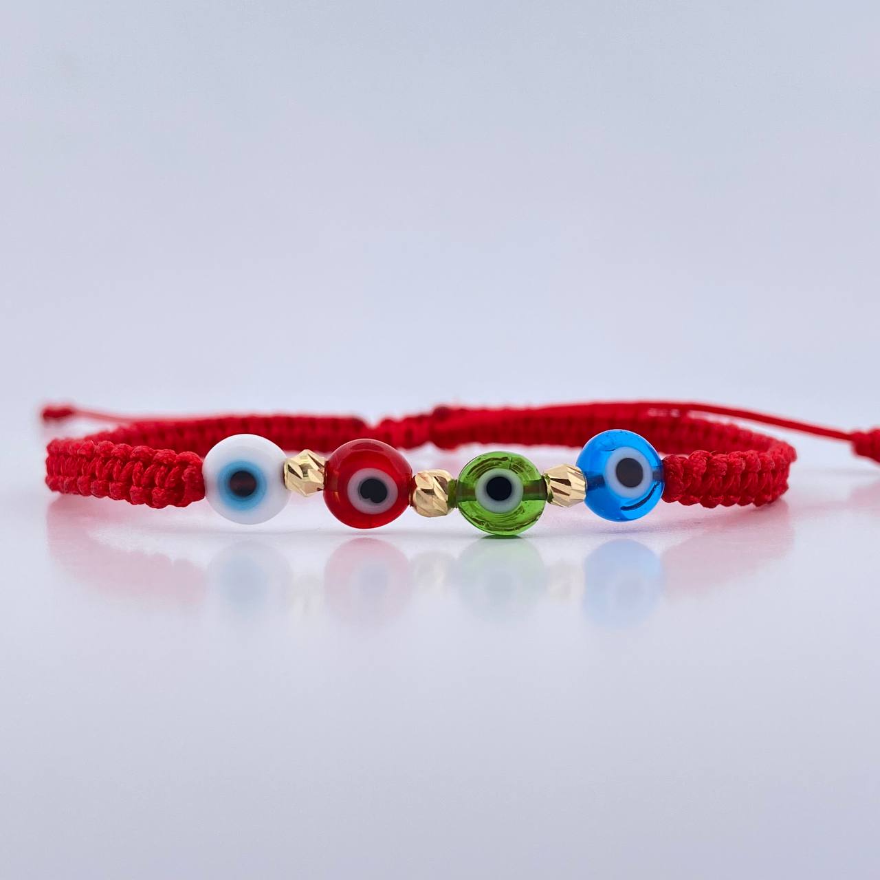 Red Bracelet Turkish Eyes 0.15gr / 18K Gold &