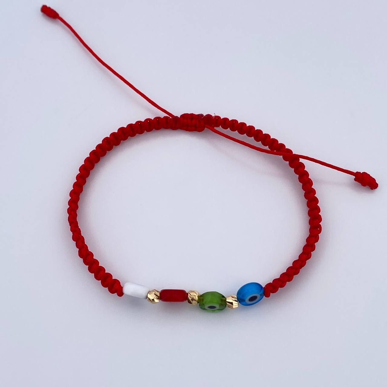Red Bracelet Turkish Eyes 0.15gr / 18K Gold &