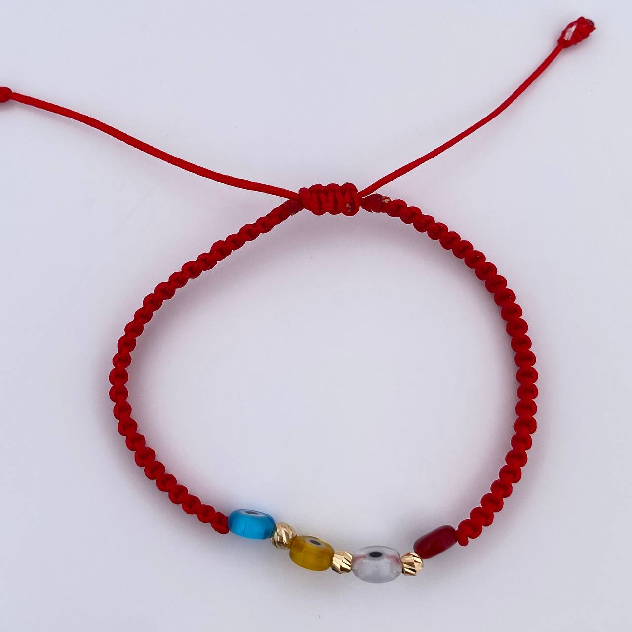 Red Bracelet Turkish Eyes 0.15gr / 18K Gold &