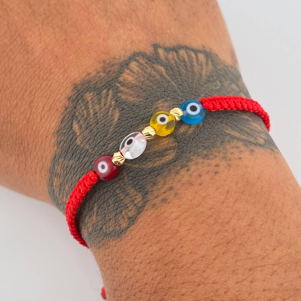 Red Bracelet Turkish Eyes 0.15gr / 18K Gold &