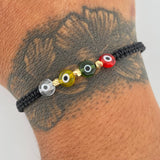 Black Bracelet Turkish Eyes 0.15gr / 18K Gold &
