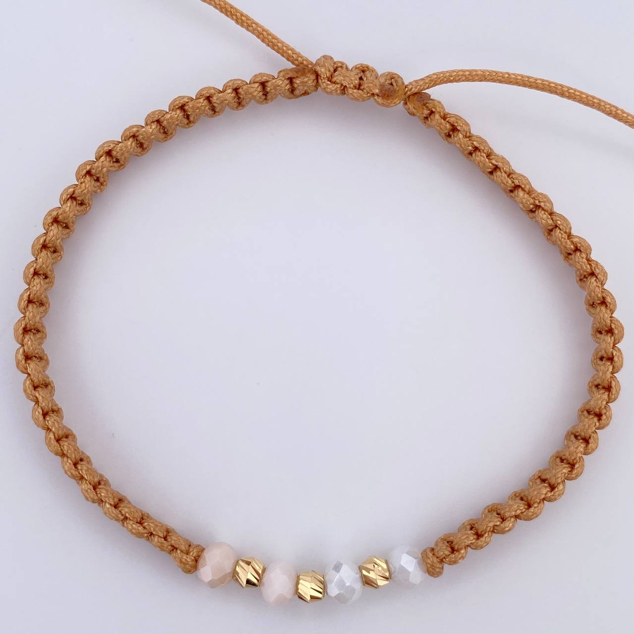 Beige Rondelle Bracelet 0.15gr / 18K Gold &
