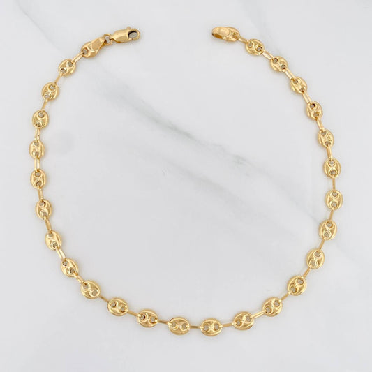 GC Anklet 4g / 11 in / 5.01mm 18K Yellow Gold